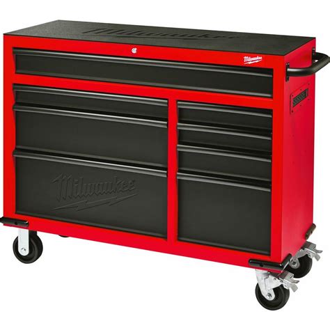 46 in 8-drawer rolling steel storage cabinet red and black|milwaukee steel storage cabinet.